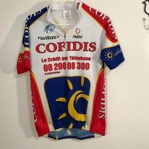 Cycling Jacket Jimmy Engoulvent Nalini Cofidis Sz 4 Sz L 1/4 Zip